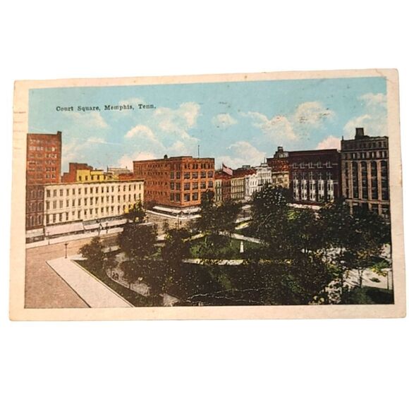 Antique Postcard of Court Square Memphis TN Dated 7/8/1920 - Picture 1 of 6